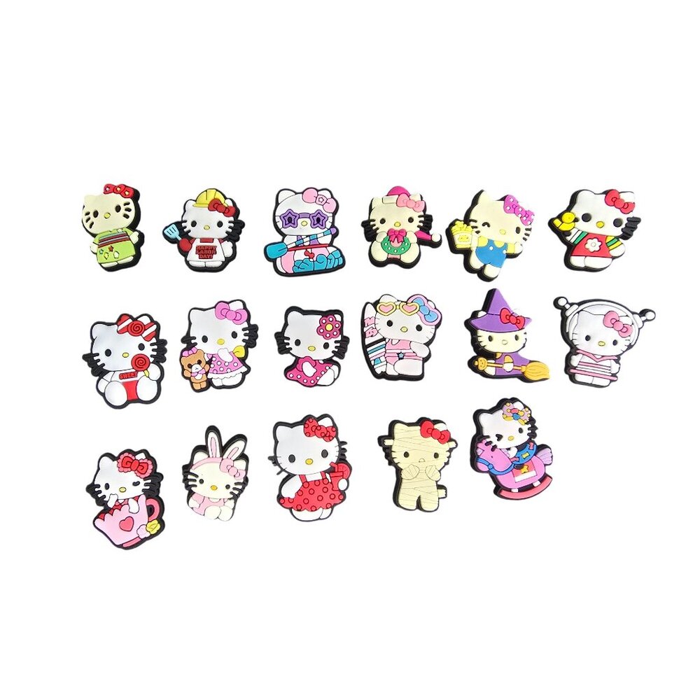 Hello Kitty PVC Rubber Clog Charms Set Of 17 Shoe Accessories #1
